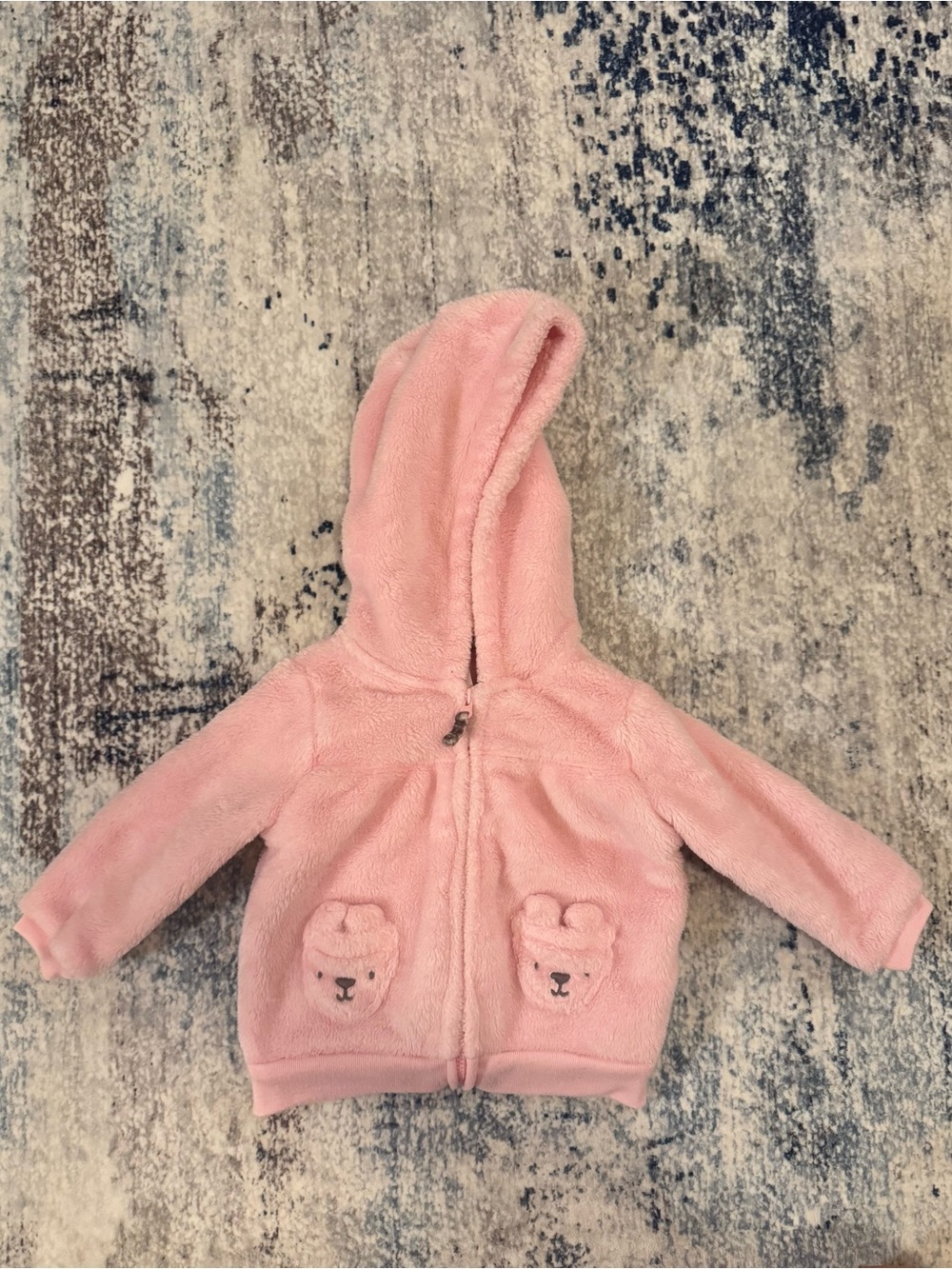Carter's Pink Hooded Sherpa Jacket with Bear Pocket Details